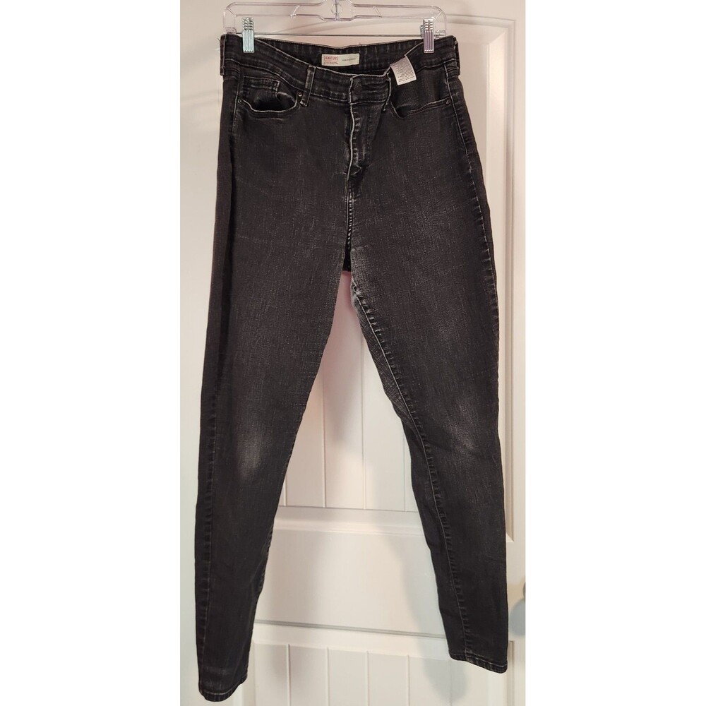 Signature Levi Strauss Black Label Hi-Rise Skinny Jeans Black Womens 16L W33 L32